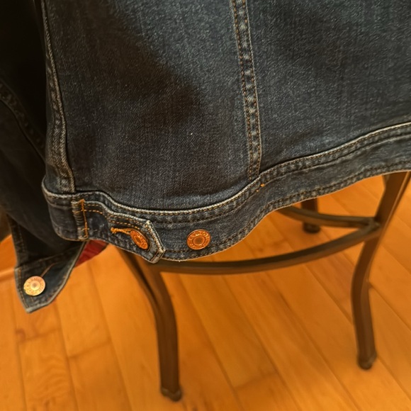 Talbots Jean Jacket with Tartan Plaid Cuffs - size large - NWT - Picture 6 of 12